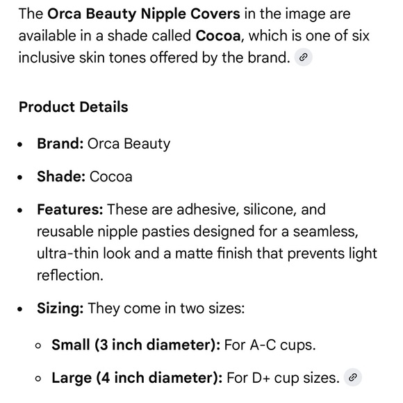 Orca Beauty Nipple Covers, Cocoa Cream 2pairs New - Picture 9 of 9
